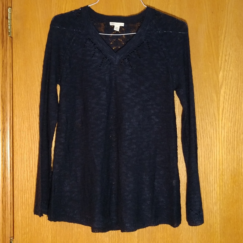 Loose knit navy blue sweater
